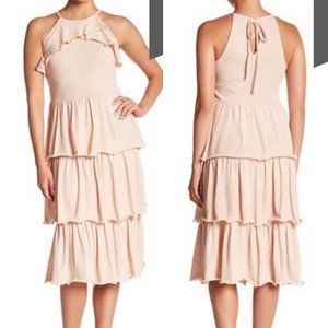 RACHEL Rachel Roy Women's Dress M Sleeveless Tiered Ruffle Dress Blush Pink NWOT